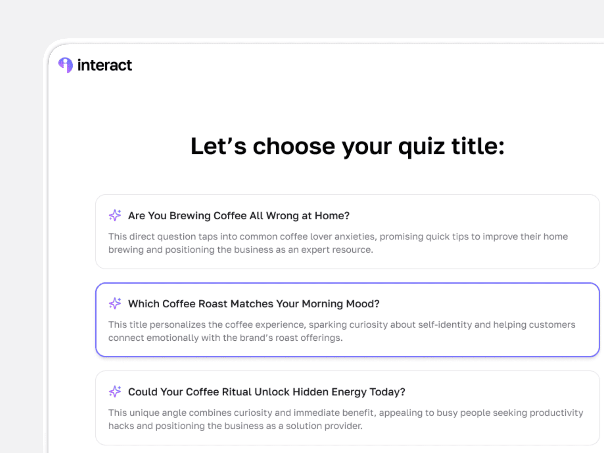 AI Quiz Maker - Choose your quiz title